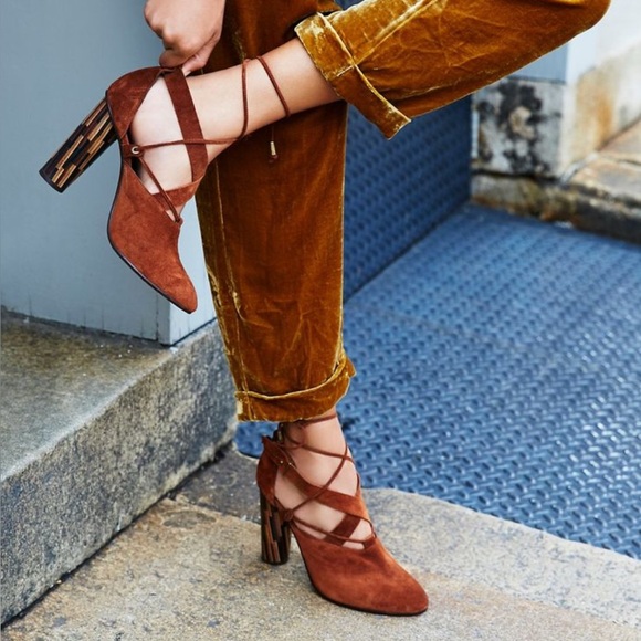 Free People Nouvella Wrap Brown Heels Brown Women’s Size 40 NIB - Picture 1 of 11